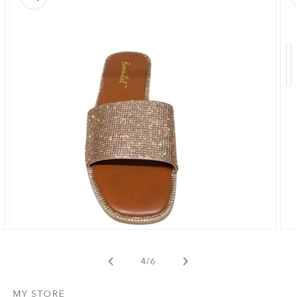 Amita-3 Rose Gold Blingy Sandals - Picture 5 of 5